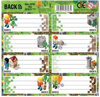 Naklejki nalepki na zeszyty 16 szt pixel game dloa fanów minecraft Backup
