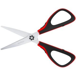 Nożyczki biurowe Berlingo Easycut300 soft grip czerwone 17,5 cm