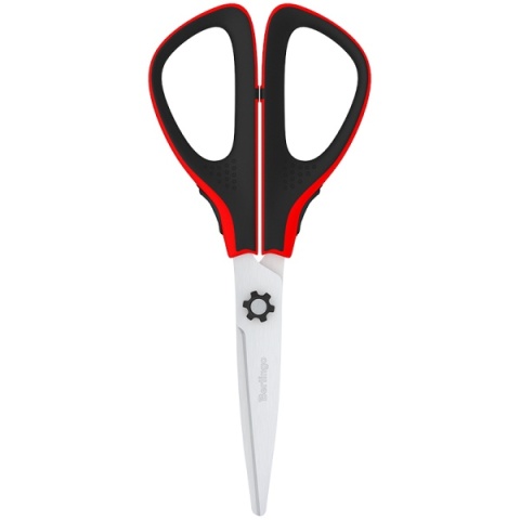 Nożyczki biurowe Berlingo Easycut300 soft grip czerwone 17,5 cm