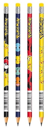 Ołówek z gumką Pokemon Pikachu St.Majewski HB zestaw 4 szt.