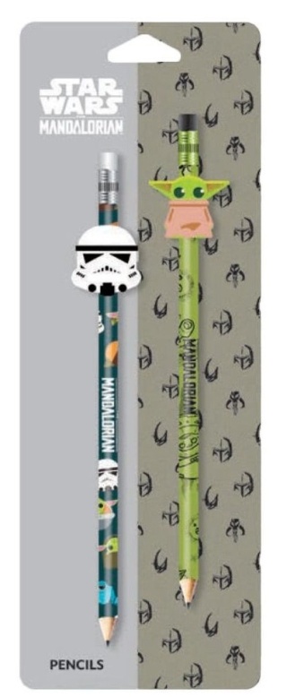 Ołówek z gumką Star Wars Mandalorian Baby Yoda Grogu szturmowiec 2 szt