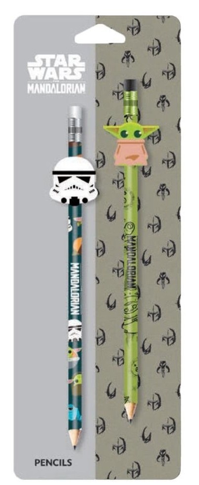 Ołówek z gumką Star Wars Mandalorian Baby Yoda Grogu szturmowiec 2 szt