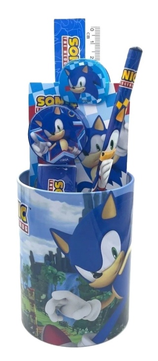 Organizer na biurko linijka ołówek notesik temperówka gumka SONIC 7 el