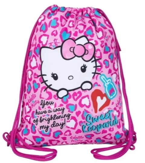 Plecak worek na buty kapcie kot kotek Hello Kitty różowy gruby sznur