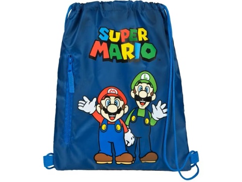 Plecak worek sportowy na buty kapcie kieszonka na suwak Super Mario 41X31cm