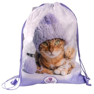 Plecak worek sportowy na buty kapcie kot w czapce 45x34 cm
