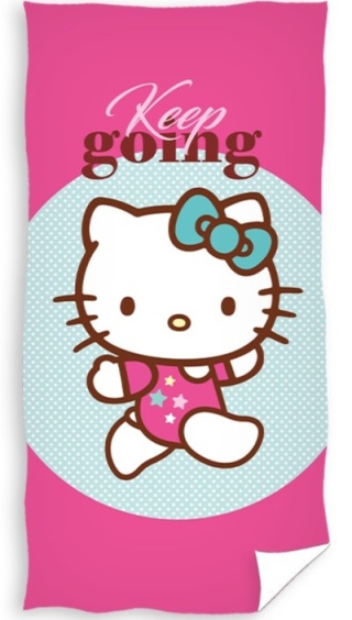 Ręcznik kąpielowy plażowy bawełniany różowy Hello Kitty 70x140