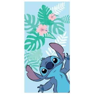 Ręcznik plażowy Stich szybkoschnący Lilo I Stitch kwiaty liście 70x140