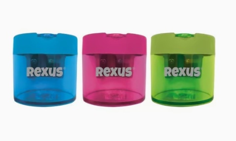 Temperówka strugaczka podwójna z pojemnikiem REXUS 1 SZT mix