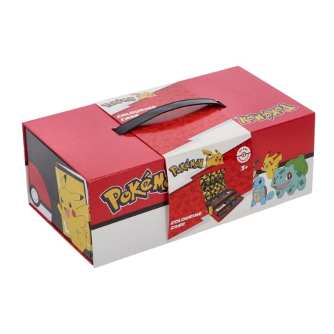 Zestaw plastyczny kreatywny kredki flamastry notes walizka Pokemon 52el