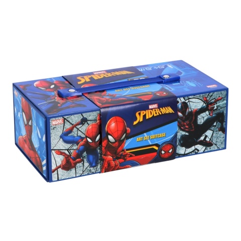Zestaw plastyczny kreatywny kredki flamastry notes walizka Spiderman 52el