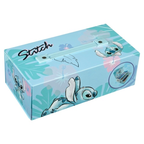 Zestaw plastyczny kreatywny kredki flamastry notes walizka Stitch Stich 44el