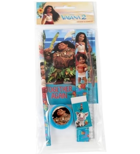 Zestaw szkolny 5el ołówek linijka gumka temperówka notes Vaiana Disney