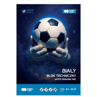 blok techniczny A4 10 kartek biały 170 g Cosmo ball piłka