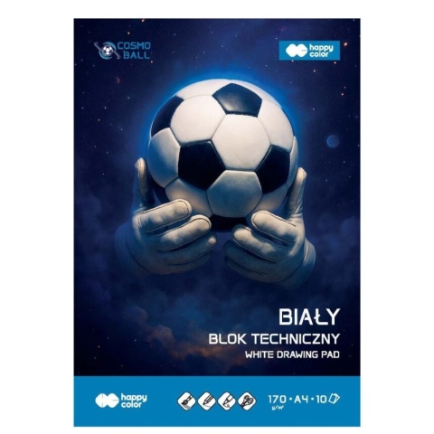 blok techniczny A4 10 kartek biały 170 g Cosmo ball piłka