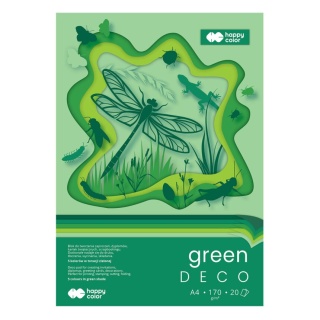 blok techniczny A4 20 k 170 g DECO green 5 kolorów w tonacji zielonej
