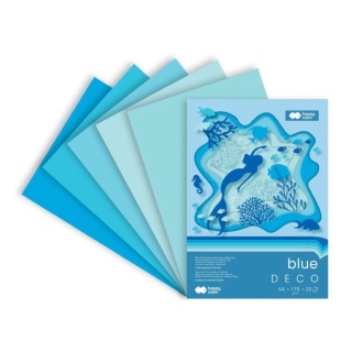 blok techniczny A4 20 k 170 g DECO blue 5 kolorów w tonacji niebieskiej