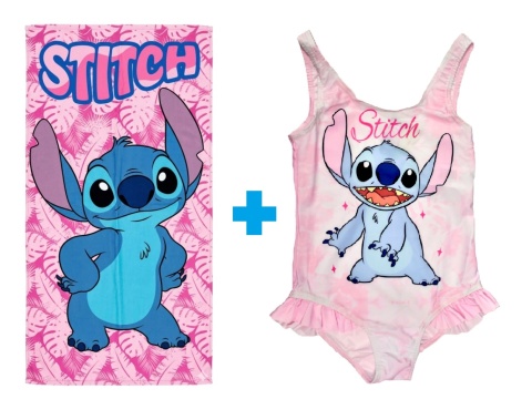 strój kąpielowy dziecięcy + Ręcznik plażowy zestaw Lilo I Stitch 134