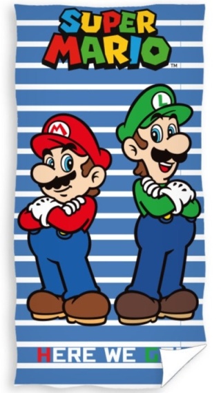 Super Mario Luigi Ręcznik plażowy kąpielowy bawełniany 70X140cm