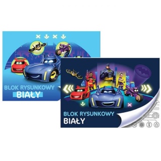 Blok rysunkowy pierwsza strona do kolorowania Batwheels Batman A4 20k biały