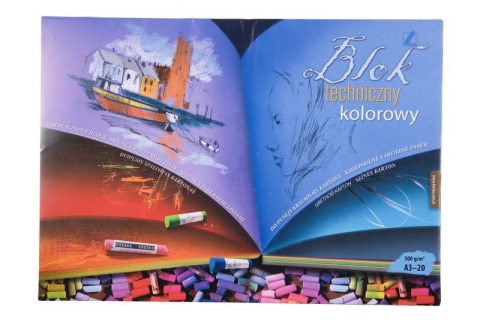 Blok techniczny A3 20 k 300 g/m2 kolorowy mega gruby Kreska