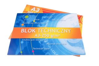 Blok techniczny A3 10 k 250 g/m2 biały Kreska