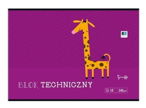 Blok techniczny A4 240 g/m2 10 kartek biały INTERDRUK BB KIDS
