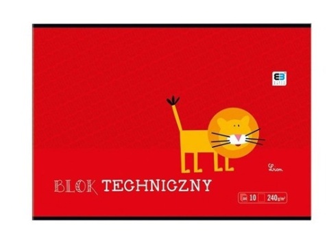 Blok techniczny A4 240 g/m2 10 kartek biały INTERDRUK BB KIDS