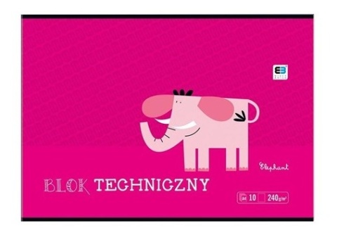 Blok techniczny A4 240 g/m2 10 kartek biały INTERDRUK BB KIDS