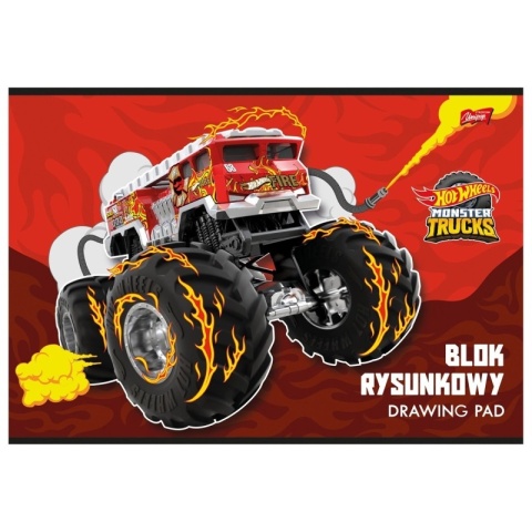 HOT WHEELS MONSTER TRUCK blok rysunkowy A4 80 g/m2 20 kartek biały