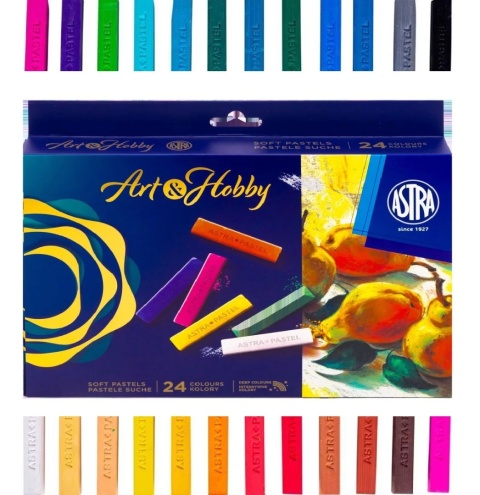 Kredki Pastele suche kwadratowe 24 szt. kolory Art&Hobby Astra