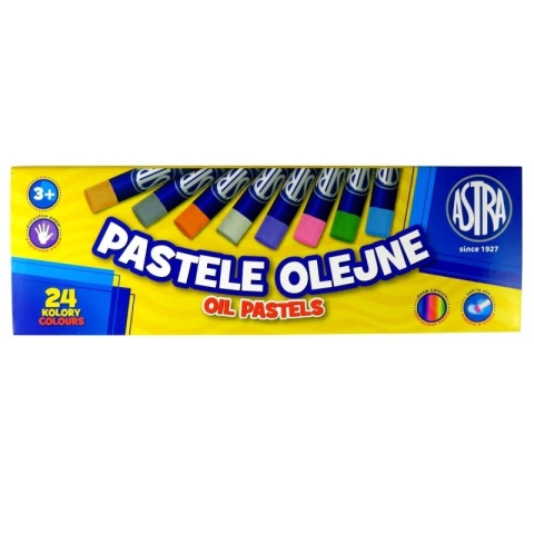 Kredki Pastele olejne okrągłe 24 szt. kolory Astra