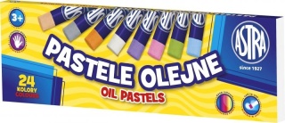 Kredki Pastele olejne okrągłe 24 szt. kolory Astra