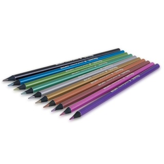 Kredki ołówkowe okrągłe 10 kolorów metaliczne Colorino