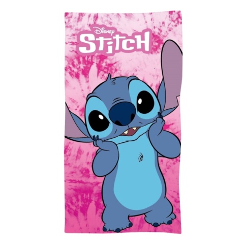 Lilo i Stitch Ręcznik kąpielowy plażowy Stich bawełniany różowy 70x140