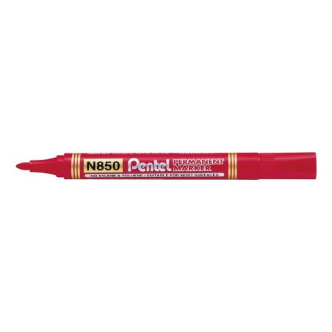 Marker permanentny PENTEL ze okrągłą końcówką N850 czerwony 1 szt