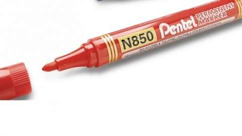 Marker permanentny PENTEL ze okrągłą końcówką N850 czerwony 1 szt