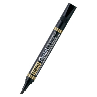 Marker permanentny PENTEL ze ściętą końcówką N860 czarny 1 szt