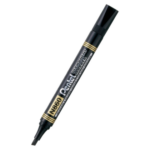 Marker permanentny PENTEL ze ściętą końcówką N860 czarny 1 szt