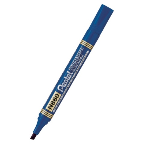 Marker permanentny PENTEL ze ściętą końcówką N860 niebieski 1 szt