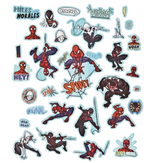 Naklejki metaliczne wypukłe Spiderman mega zestaw 500 SZT