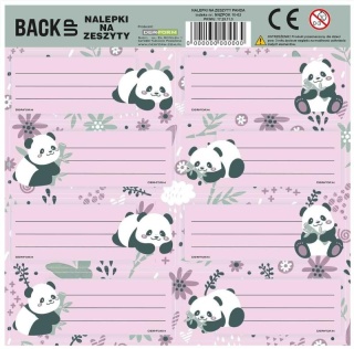 Naklejki nalepki na zeszyty 16 szt Panda