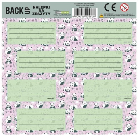 Naklejki nalepki na zeszyty 16 szt Panda