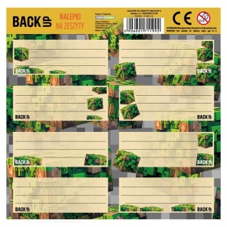 Naklejki nalepki na zeszyty 16 szt KOSTKI GAME PIXEL Backup