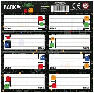 Naklejki nalepki na zeszyty 16 szt game pacman