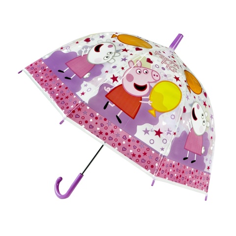 Parasol transparentny Świnka Peppa głęboki parasolka dla dzieci