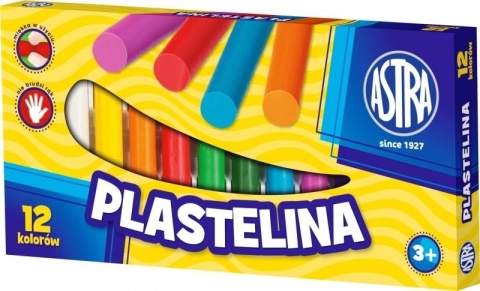 Plastelina szkolna 12 kolorów okrągła ASTRA