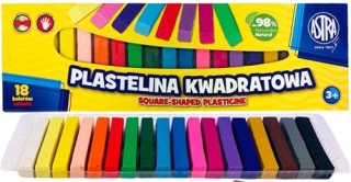 Plastelina szkolna 18 kolorów kwadratowa ASTRA
