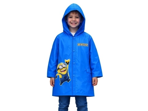 Płaszcz przeciwdeszczowy dziecięcy Minionki dla chłopca kaptur 122/128