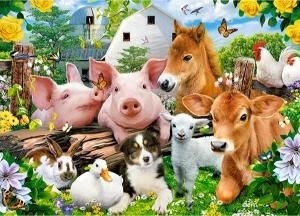 Farma wieś zwierzęta krowa koń świnka gospodarstwo Castorland Puzzle 60 EL